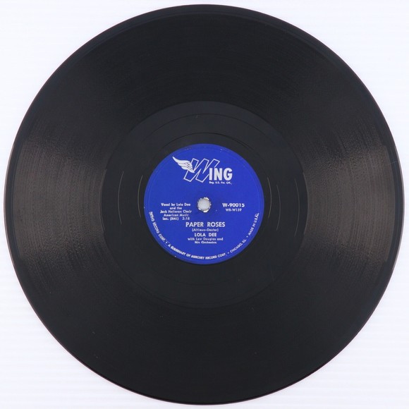 Lola Dee, Paper Roses / Only You (And You Alone) 1955  10" 78 rpm Record W-90015 - Picture 2 of 15